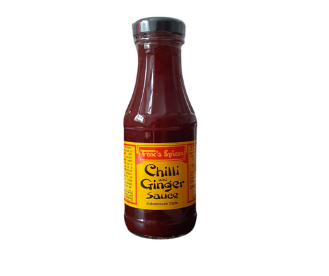Chilli & ginger sauce sold in 250ml bottles from Fox's Spices.