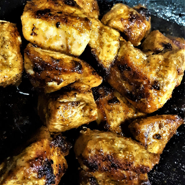 Chicken cooked on a BBQ using Sweet Jalapeno Rub from Case For Cooking.