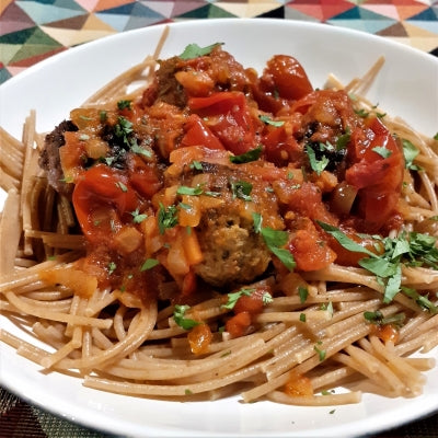 Herby Pork Balls in a Spiced Tomato Sauce