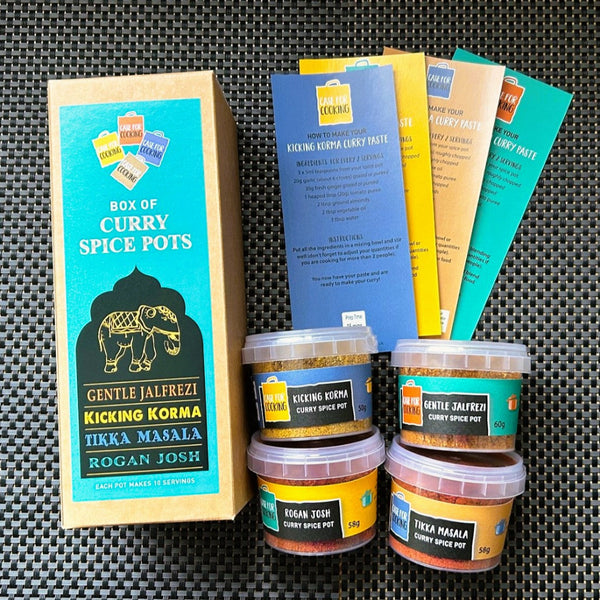 Box of Curry Spice Pots | 4 curry blends | Birthday Gift Ideas