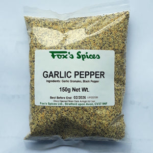 Fox's Spices supplied this 150g bag of Garlic pepper.