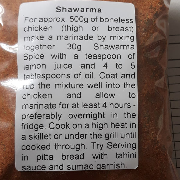 Instructions on how to use Shawarma paste.