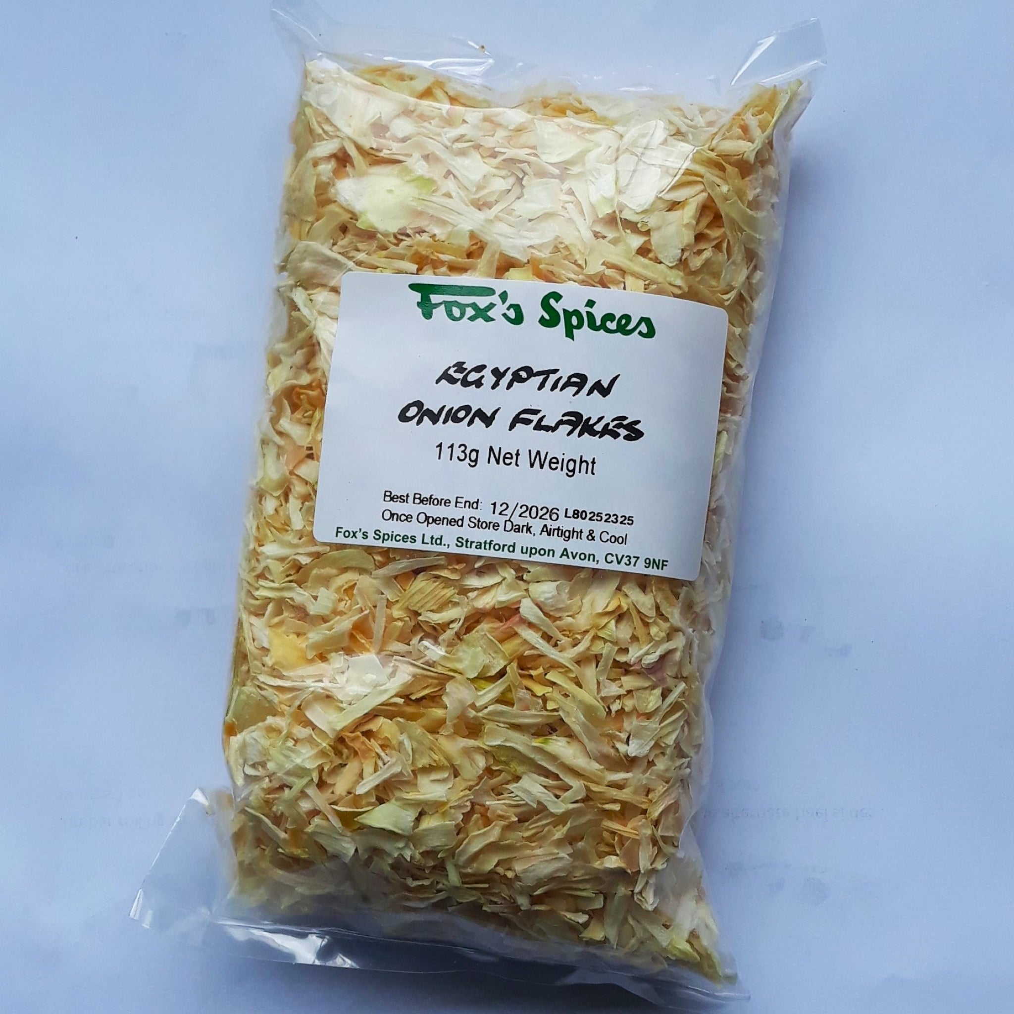 Fox's Spices supplied this 113g bag of onion flakes.