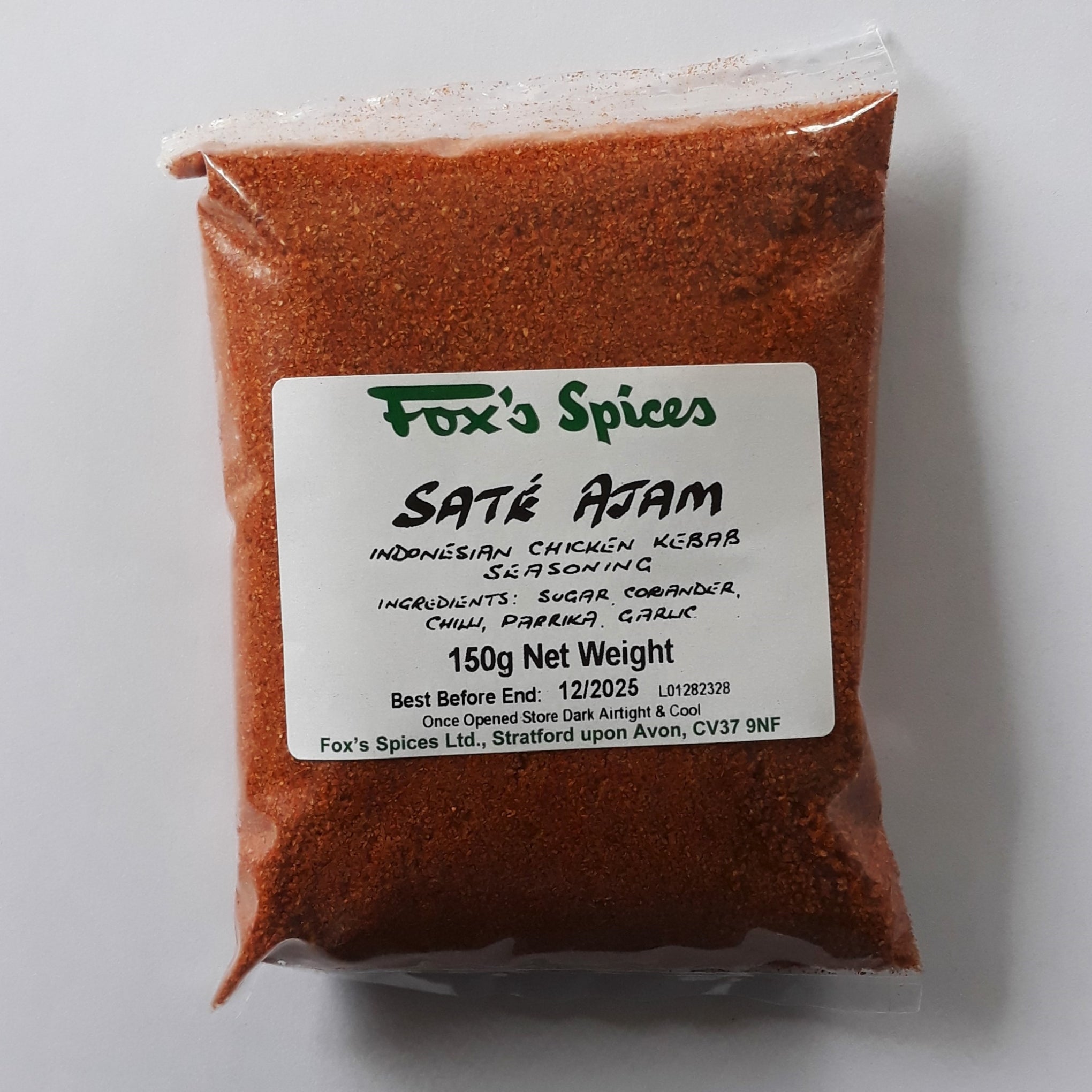 Fox's Spices Sate Ajam sold in 150g bags.