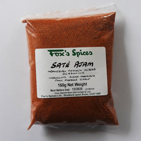 Fox's Spices Sate Ajam sold in 150g bags.