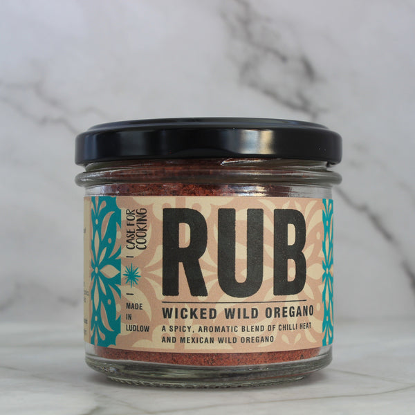 A 55g jar of Wicked Wild Oregano Rub.