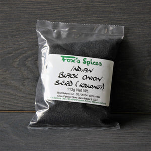A 113g bag of Black Onion Seeds by Fox's Spices