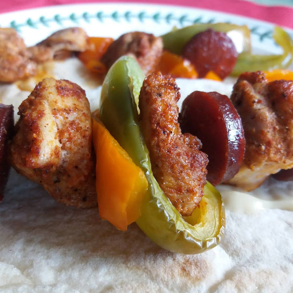 Chicken skewers using Smokey Fennel Rub from Case For Cooking
