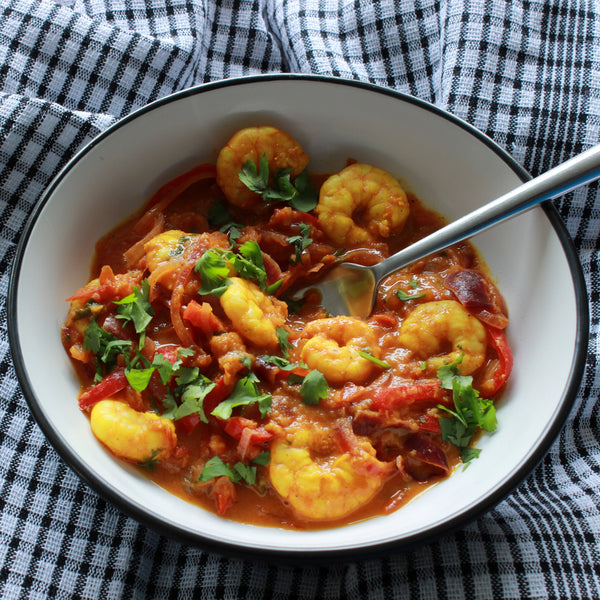 Chilli prawns meal from Case For Cooking