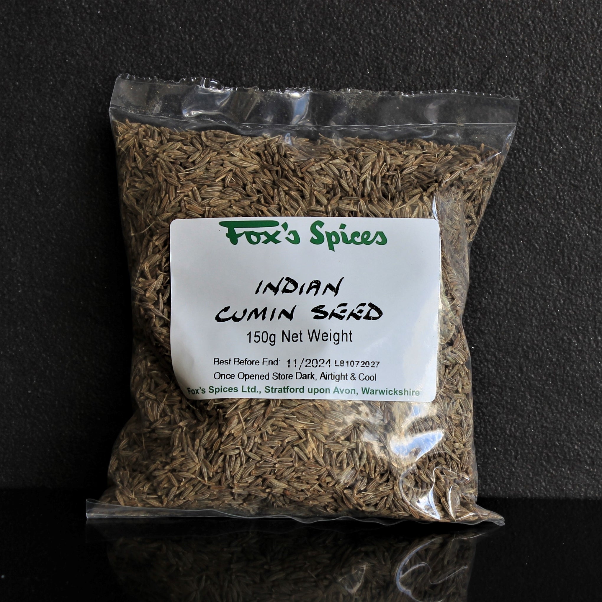 Fox's Spices cumin seeds supplied in 150g bags.