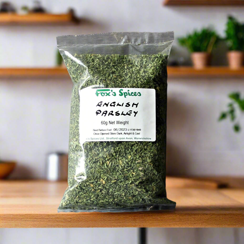A 60g bag of English Parsley from Fox's Spices