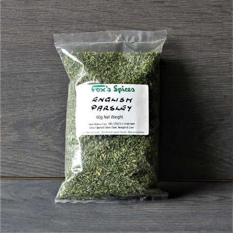 A 60g bag of English Parsley from Fox's Spices