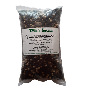 Fox's Spices, Twopepperspice sold in 200g bags.