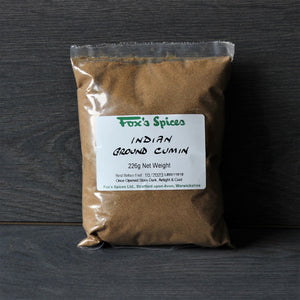 Ground cumin. Sold in 226g bags & supplied by Fox's Spices.
