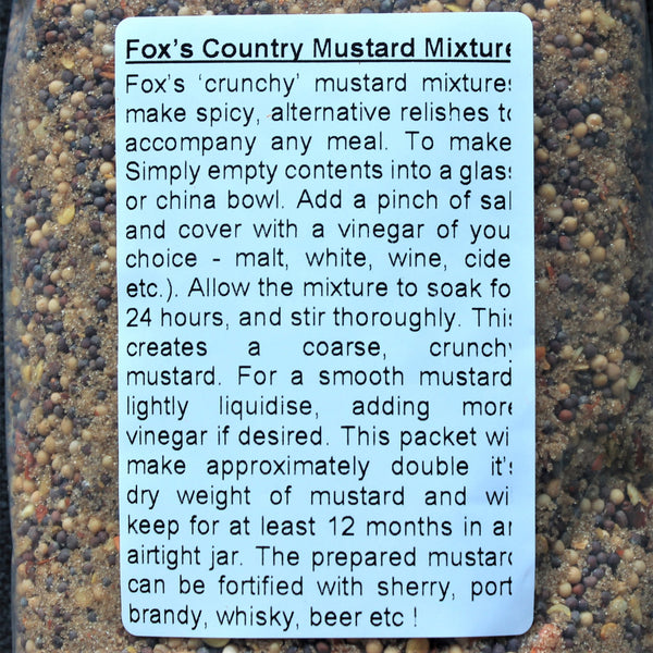 Instructions on how to make Fox's spices mustard mixtures.