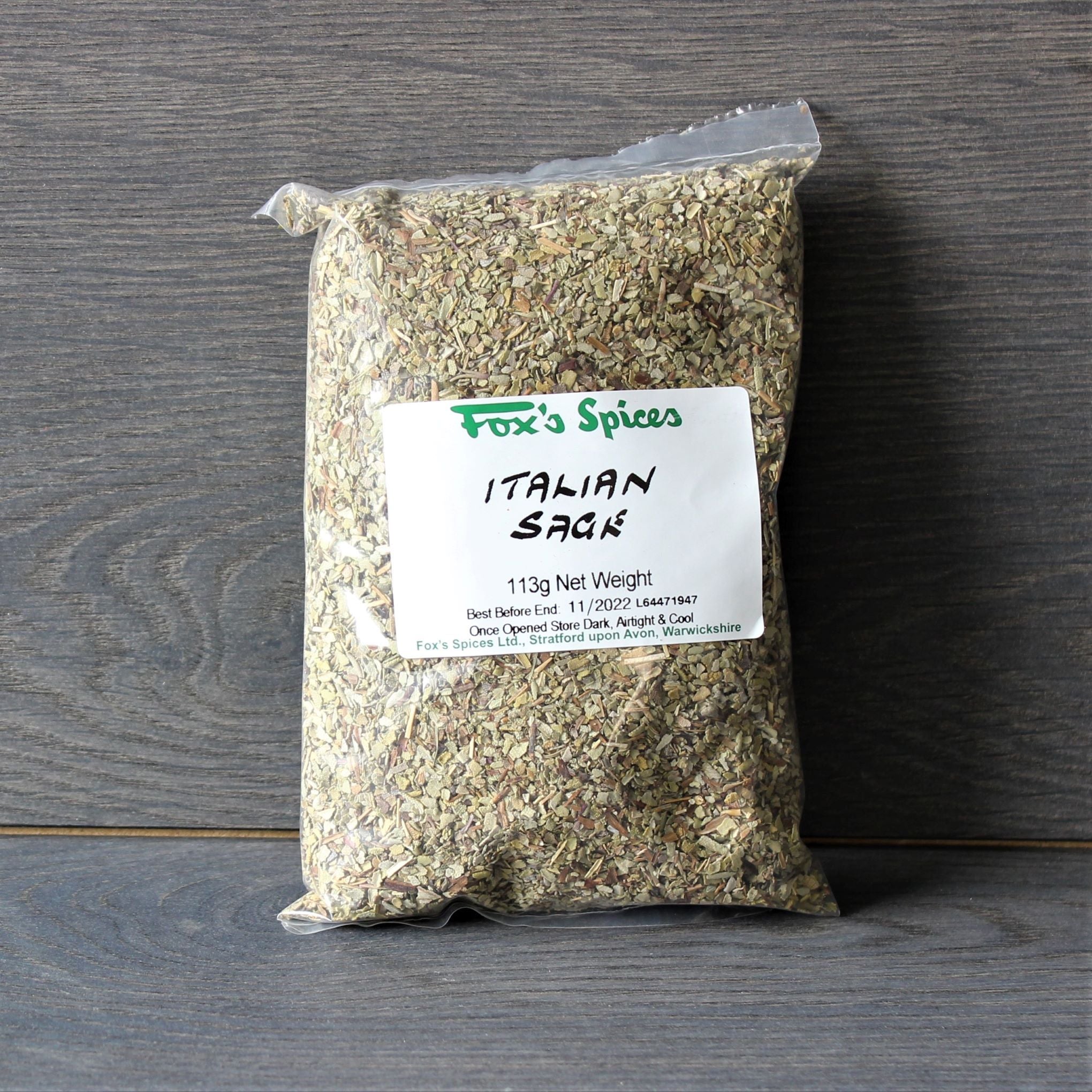 A 113g bag of Italian Sage from Fox's Spices 