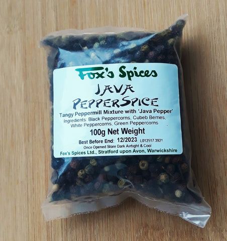 Java Pepperspice supplied by Fox's Spices in 100g bags.
