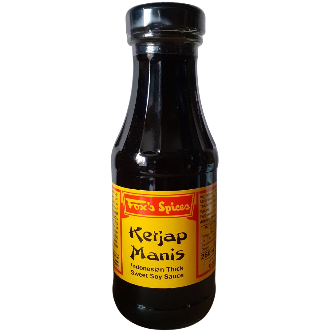 Fox's Spices Ketjap Manis sold in 250ml bottles.