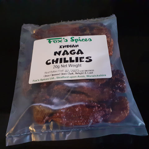 20g bag of Naga chillies from Fox's Spices 