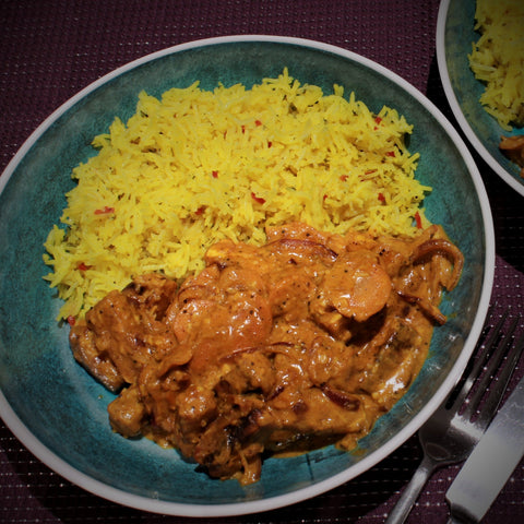 Roasted coconut chicken meal made using Case For Cooking's curry paste.