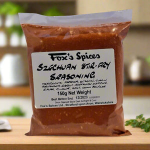 Szechuan Stir-fry seasoning in 150g bags from Fox's Spices.