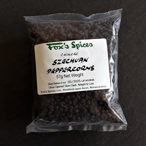 A 57g bag of Fox's spices Szechuan peppercorns