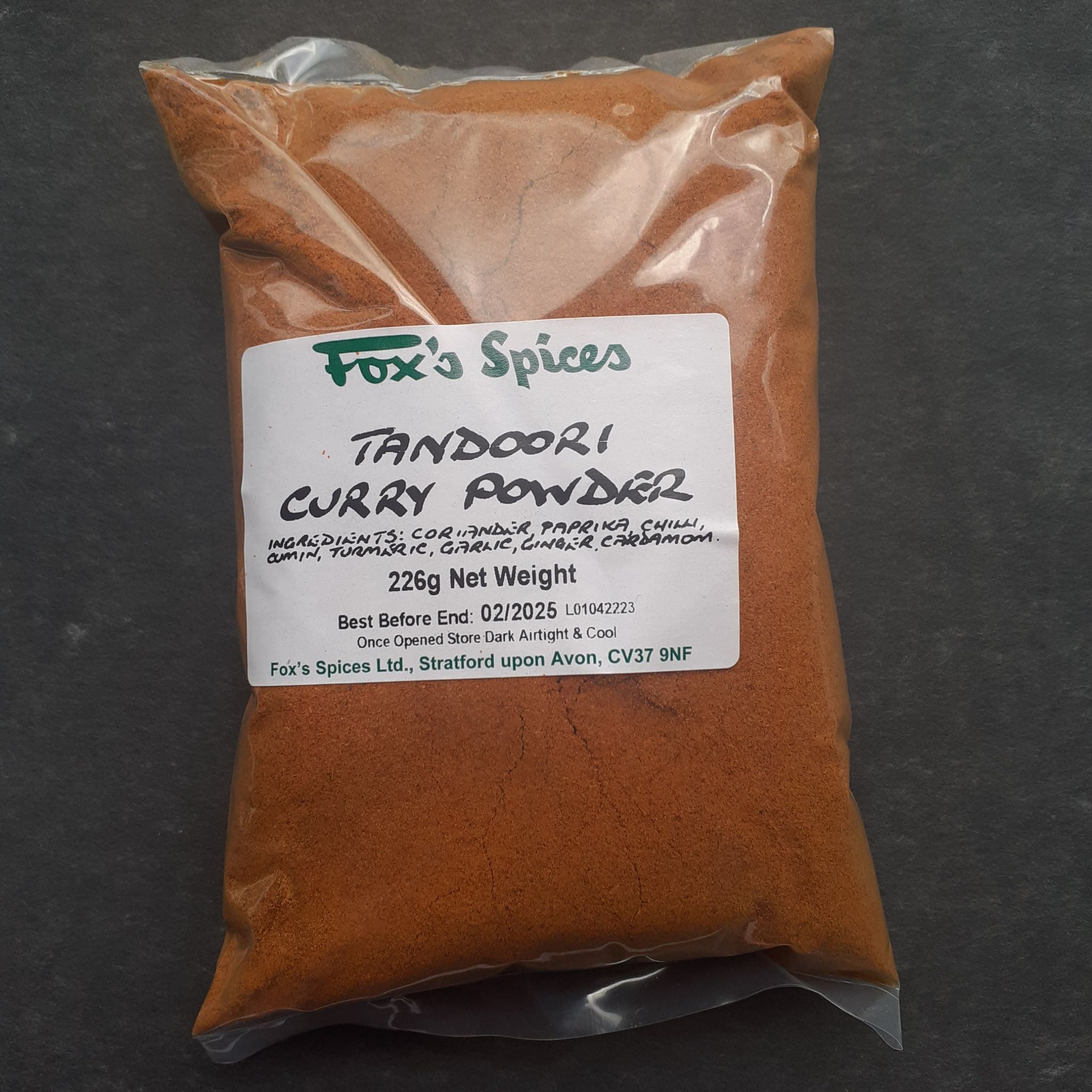 Fox's Spices Tandoori curry powder supplied this 226g bags.