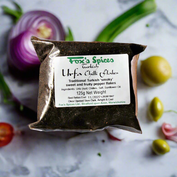 A 125g bag of Urfa chilli flakes from Fox's Spices 