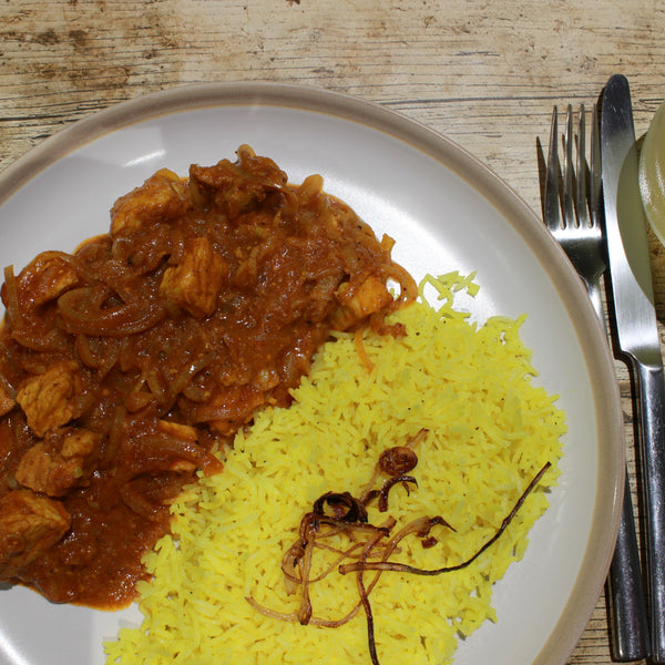 Quorn Vindaloo Style Curry from Case For Cooking on a plate