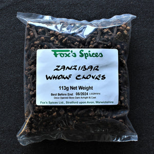 A 113g bag of wholes cloves from Fox's Spices